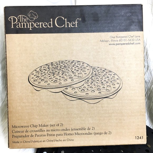 PAMPERED CHEF Microwave Chip Maker Set of Two EUC - Picture 2 of 10